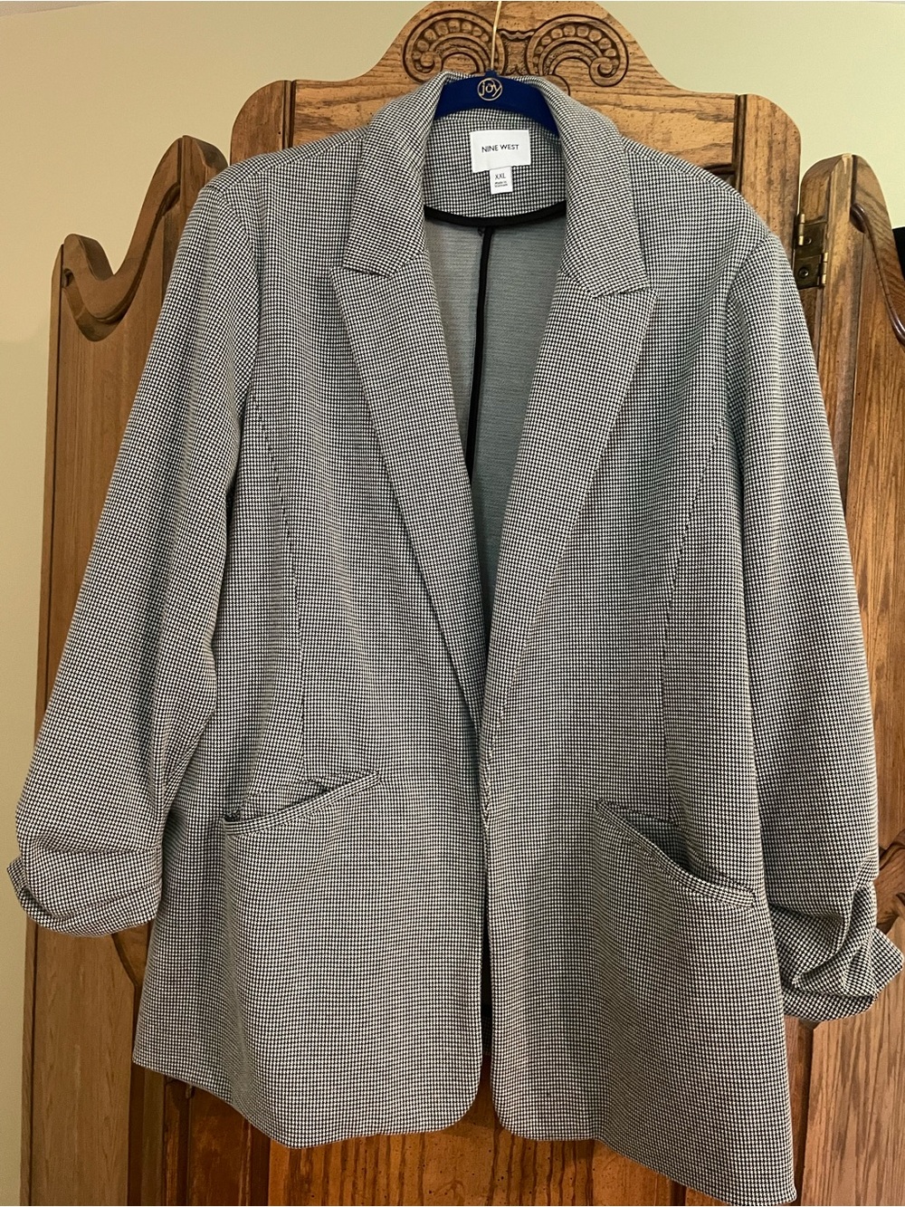 Nine West Black and White Boyfriend Blazer XXL